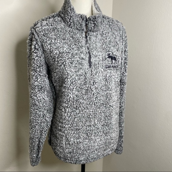 MV Sport  Sherpa Women's Long Sleeve Quarter Zip Gray Sweater Jacket‎ Size Large - Picture 5 of 11